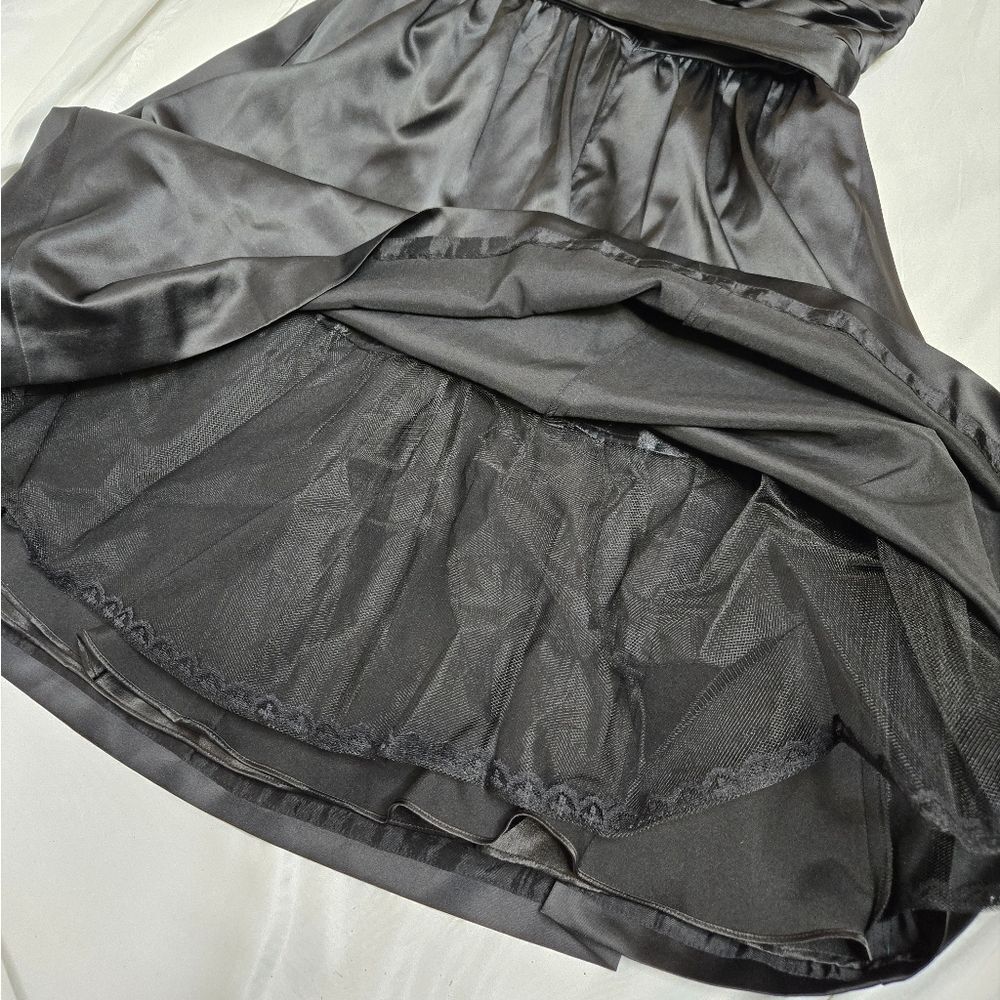 WHBM black satin halter top fit and flare jeweled tulle formal cocktail dress 4 - Picture 8 of 13